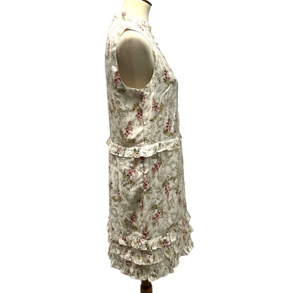 Rebecca Taylor Ivie Silk Floral Tiered Ruffle Shift Dress Women’s 8 NWT - Picture 11 of 16